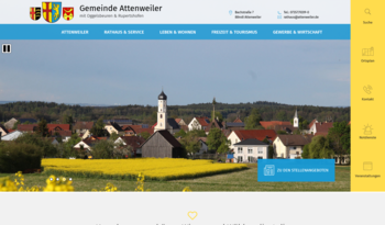 Startseite von der Homepage